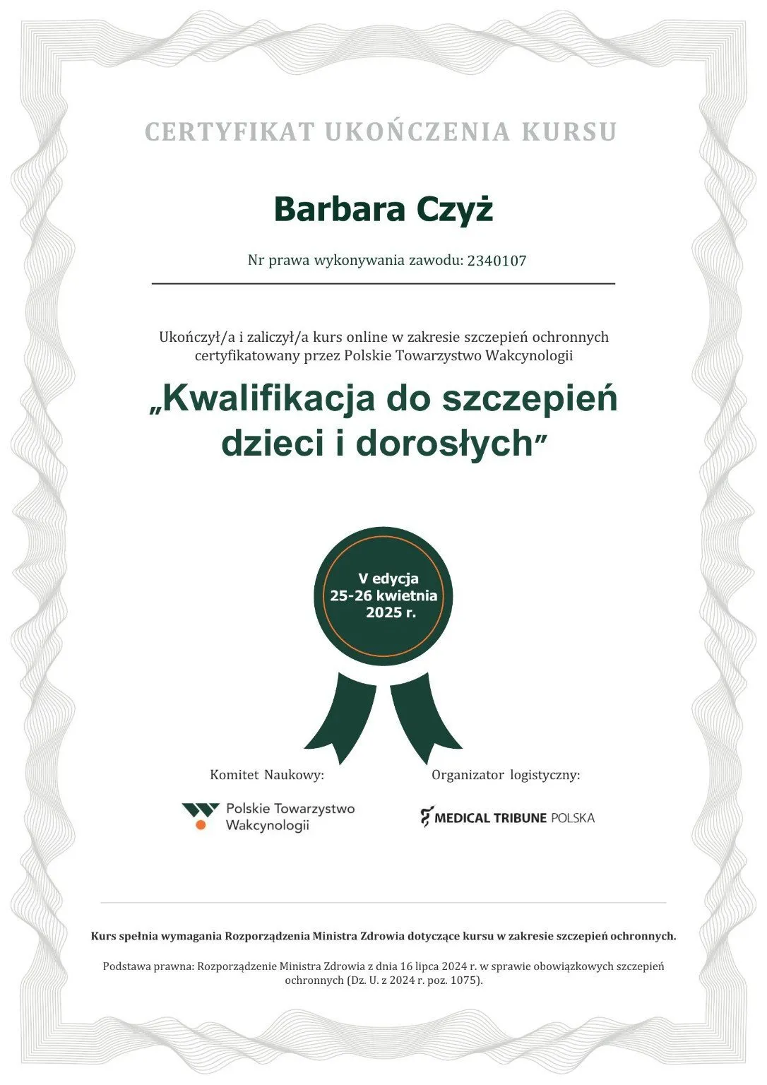 Kwalifikacje do szczepień