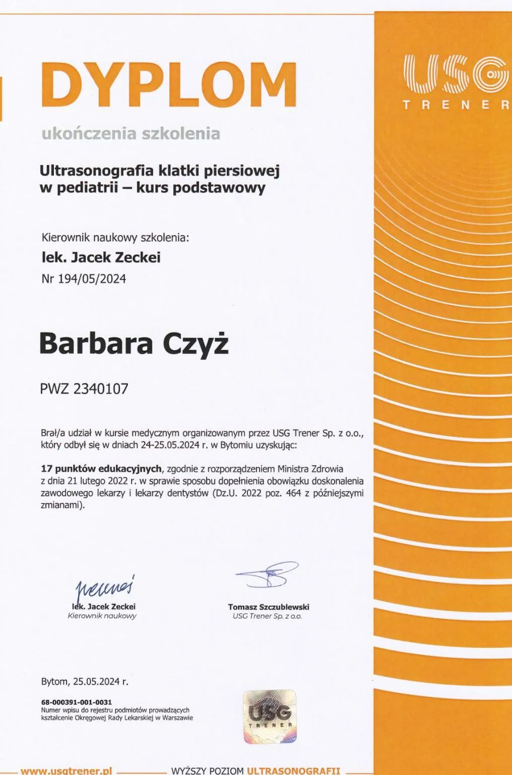 USG klatki piersiowej